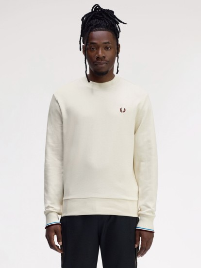Fred Perry Crew Neck Beige Sweater
