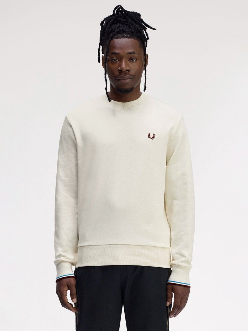 Fred Perry Crew Neck Beige Sweater