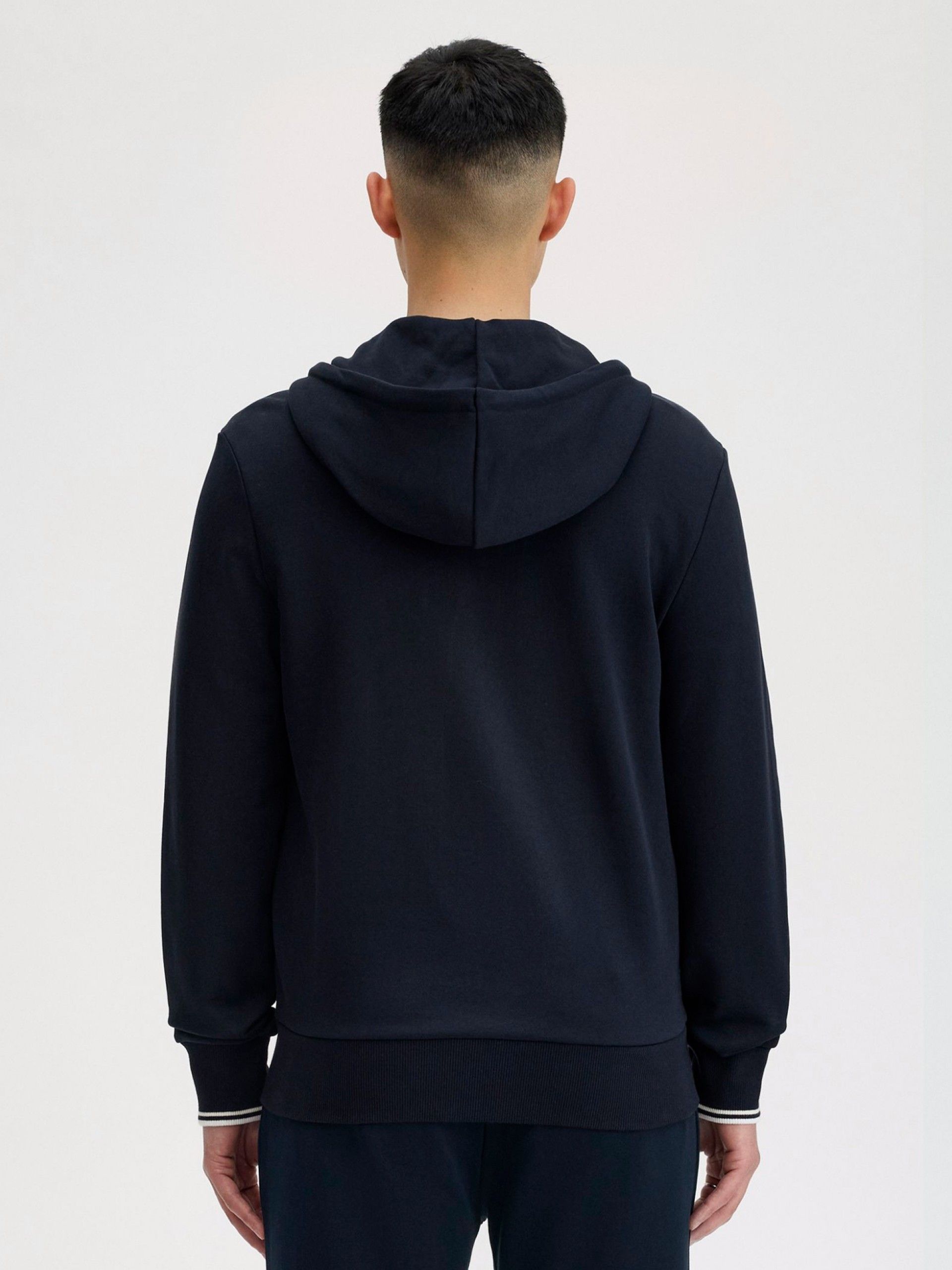 Fred Perry Zip Through Blue Hooded Jacket