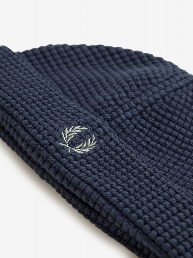 Fred Perry Waffle Blue Beanie