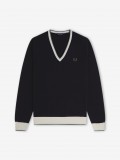 Fred Perry Contrast Tipped Black Jumper