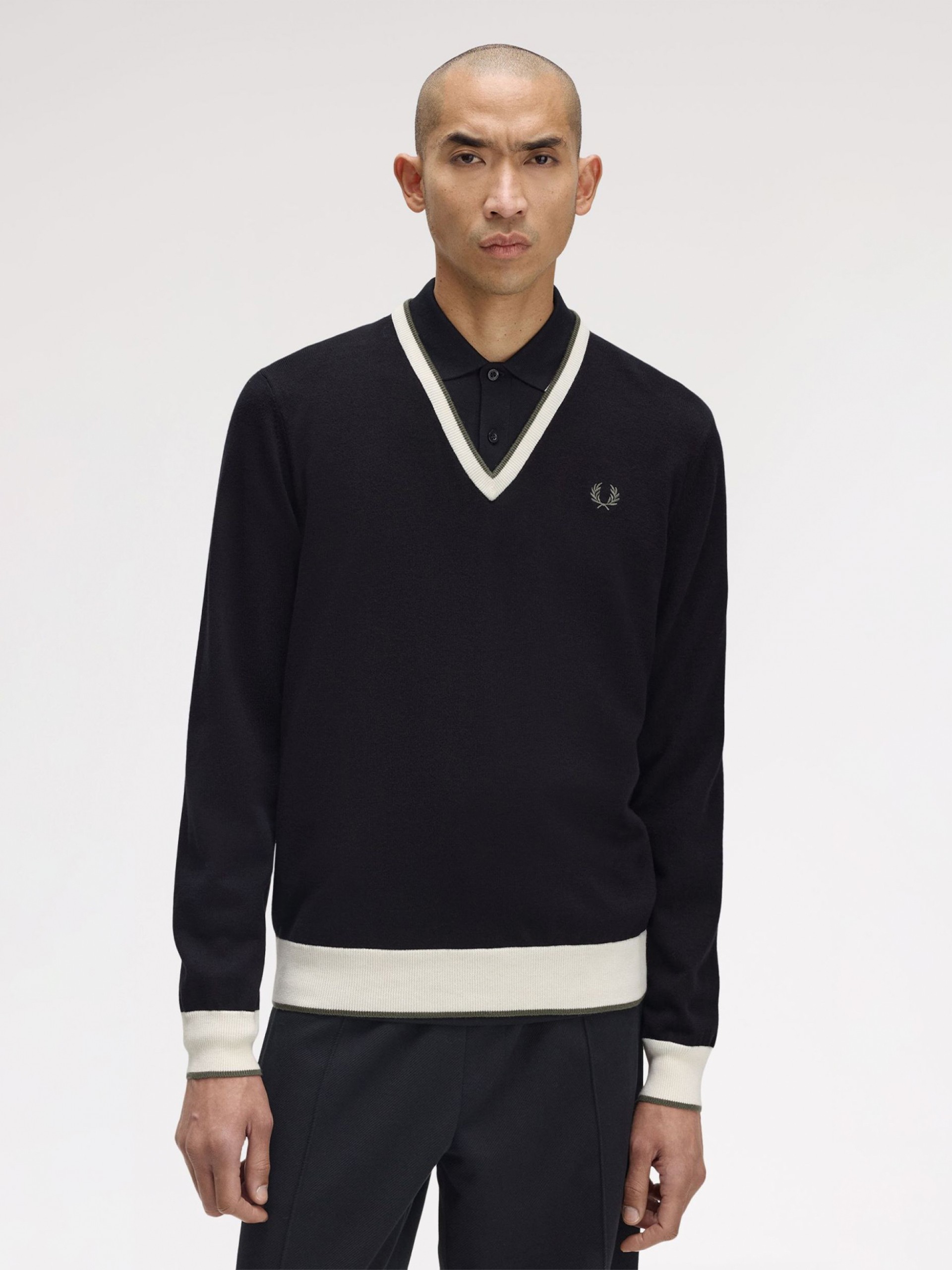 Camisola Fred Perry Contrast Tipped Preta