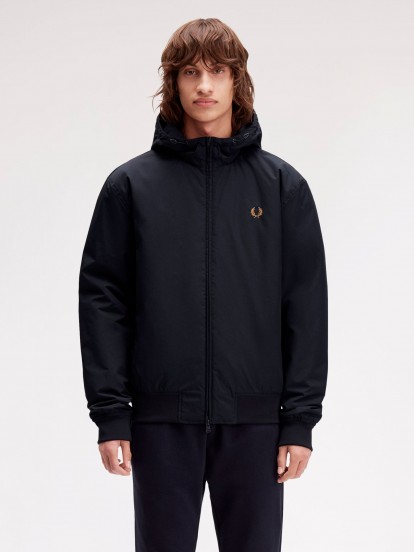 Fred Perry Brentham Navy Blue Hooded Jacket