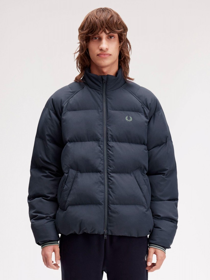 Fred Perry Raglan Sleeve Padded Blue Jacket
