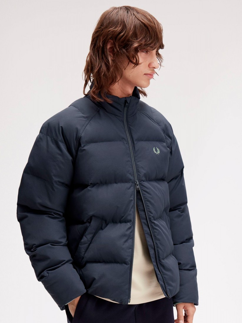 Fred Perry Raglan Sleeve Padded Blue Jacket