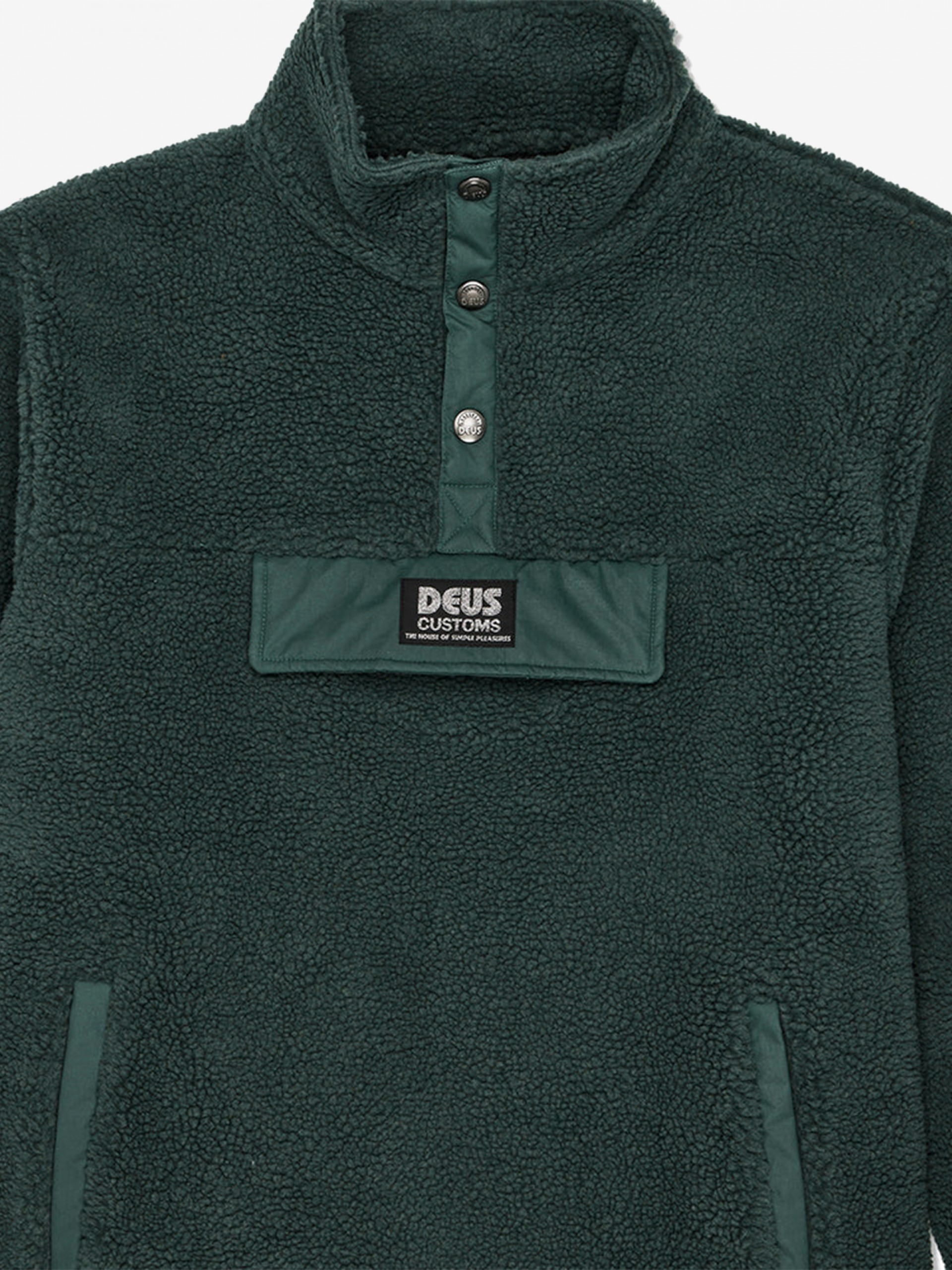 Deus Ex Machina Discovery Sherpa Fleece Green Sweater
