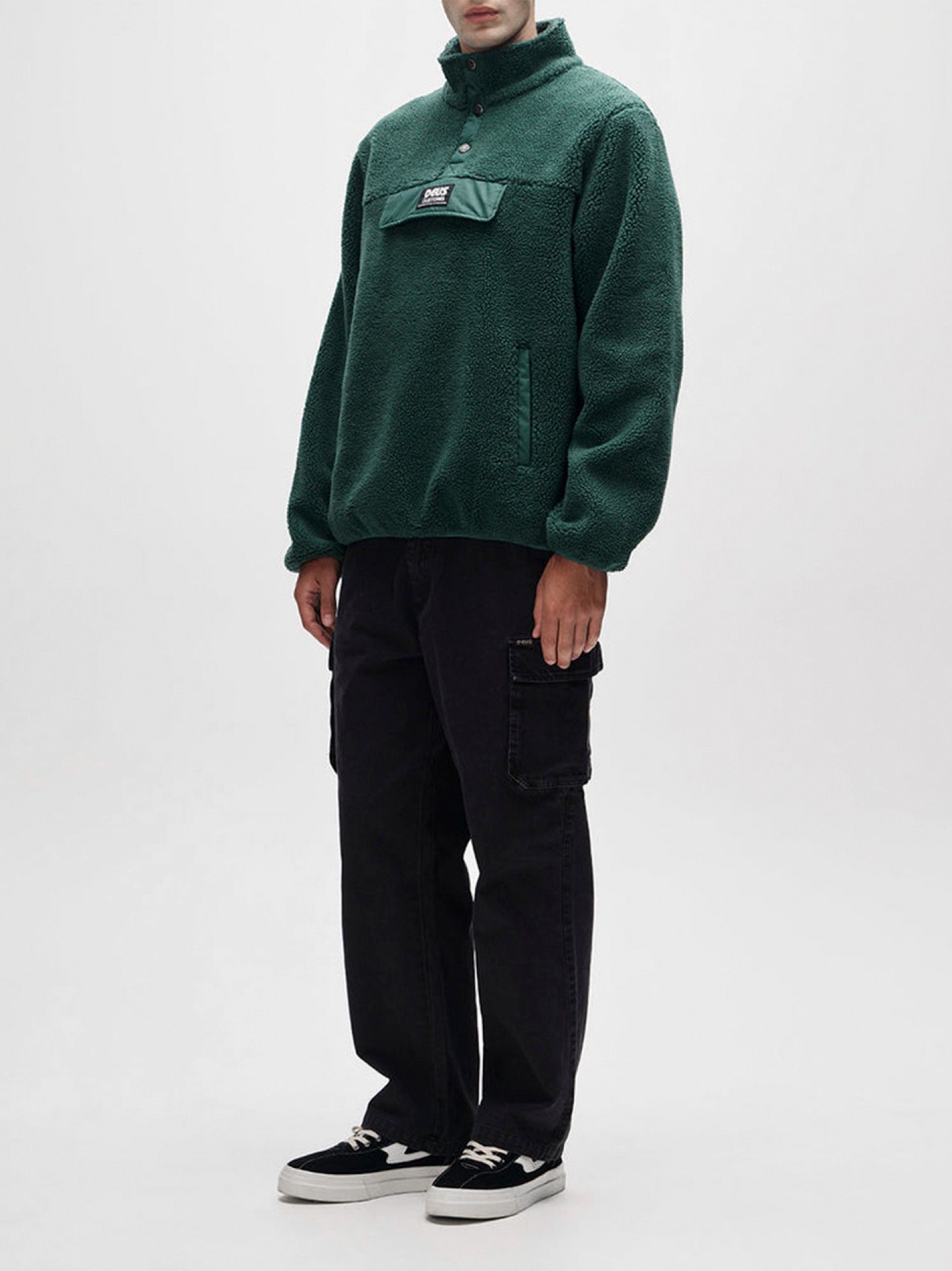 Deus Ex Machina Discovery Sherpa Fleece Green Sweater