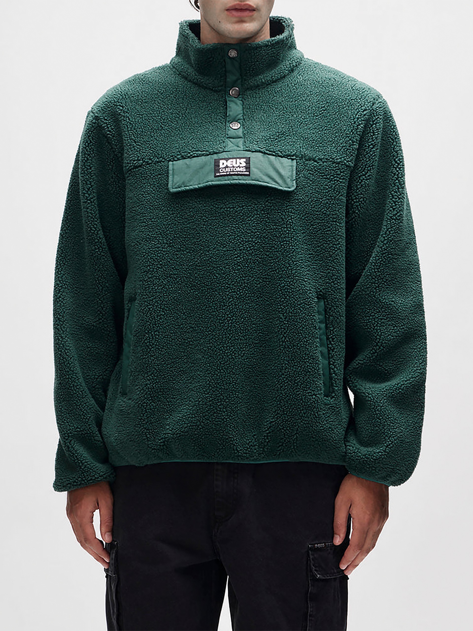 Deus Ex Machina Discovery Sherpa Fleece Green Sweater