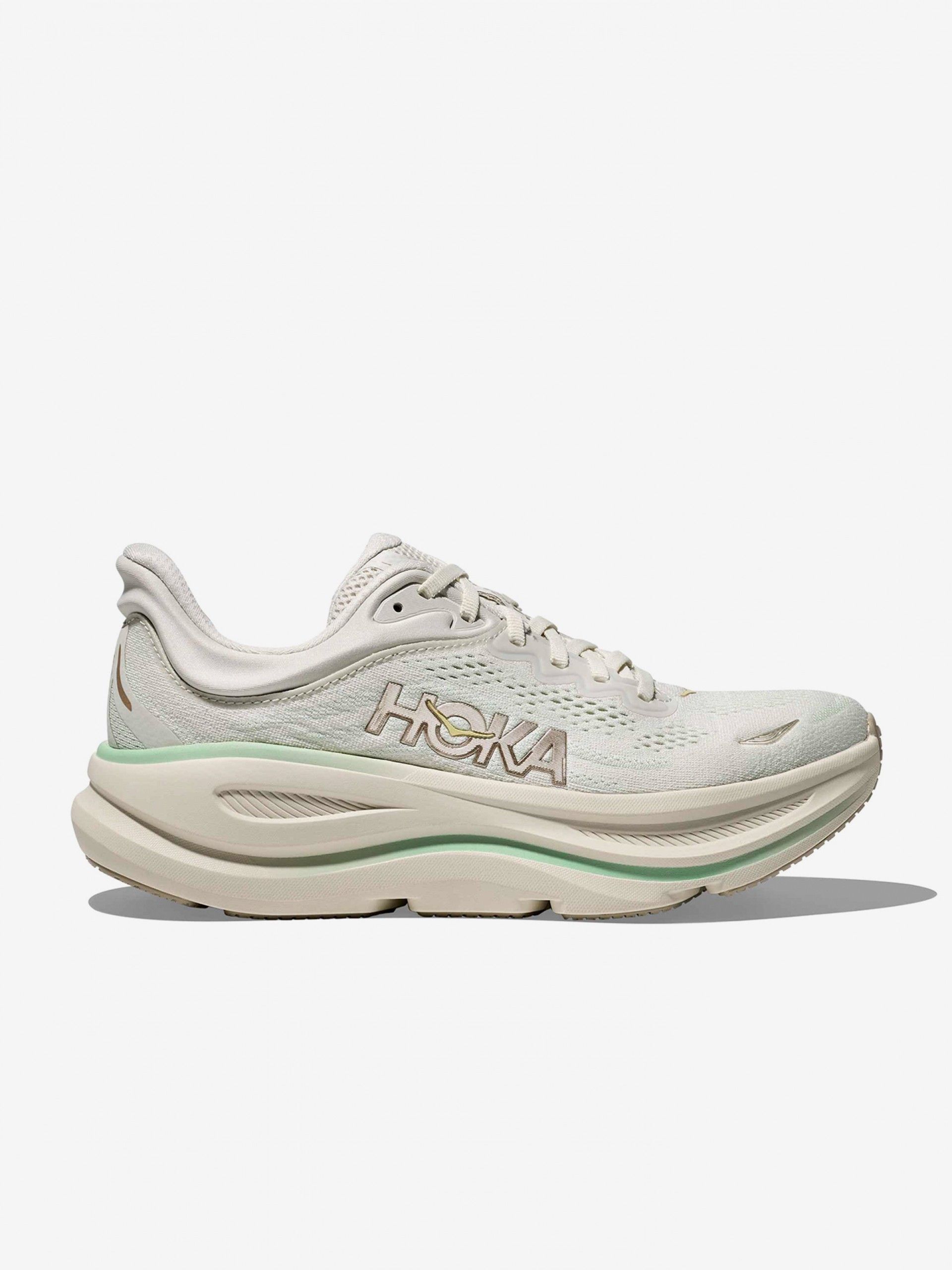 Hoka Bondi 9 W Beige Running Trainers