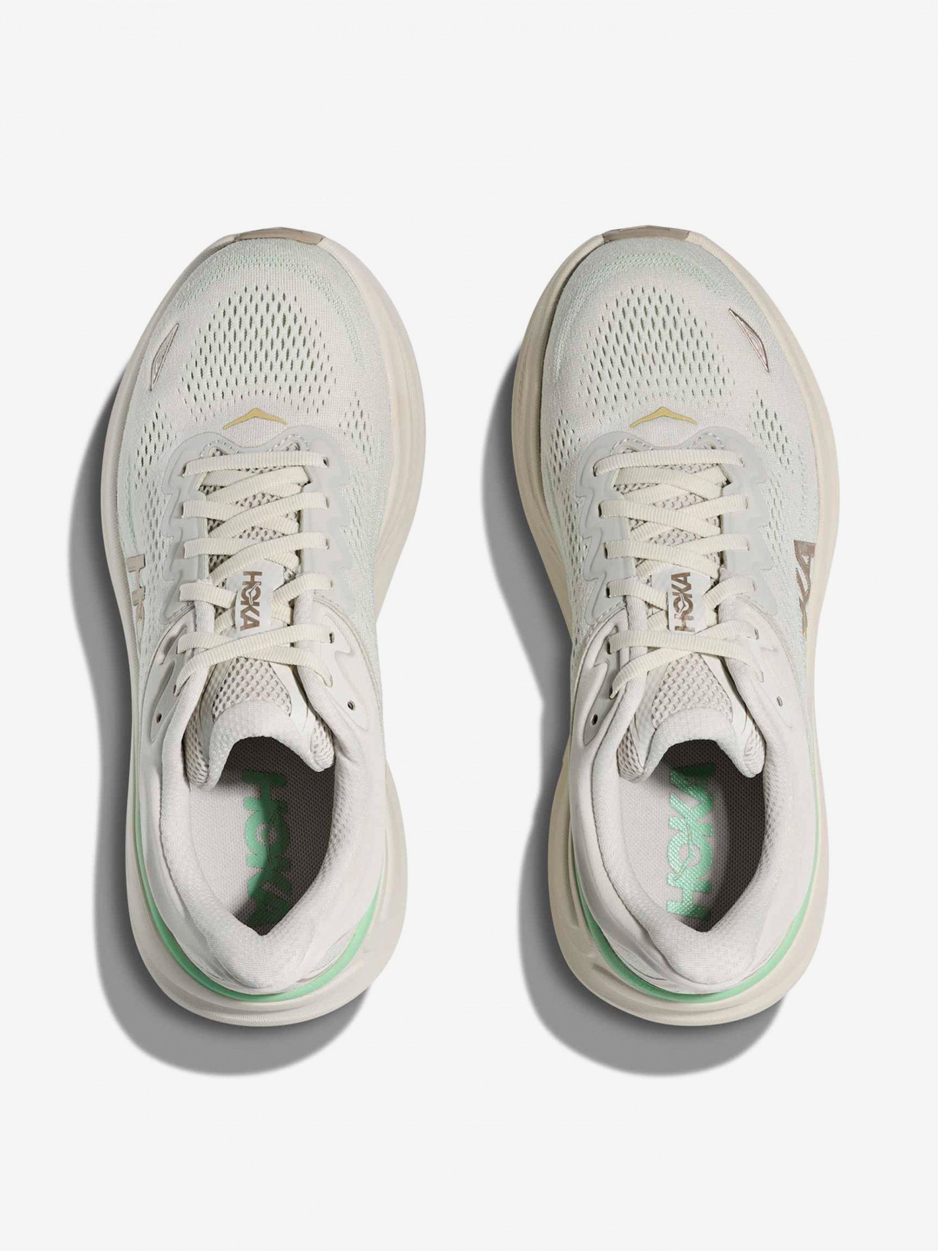 Hoka Bondi 9 W Beige Running Trainers