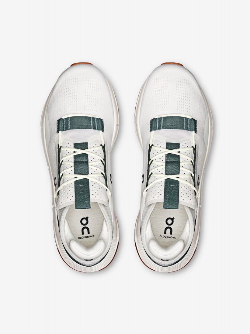 On Running Cloudnova 2 Beige and Green Sneakers