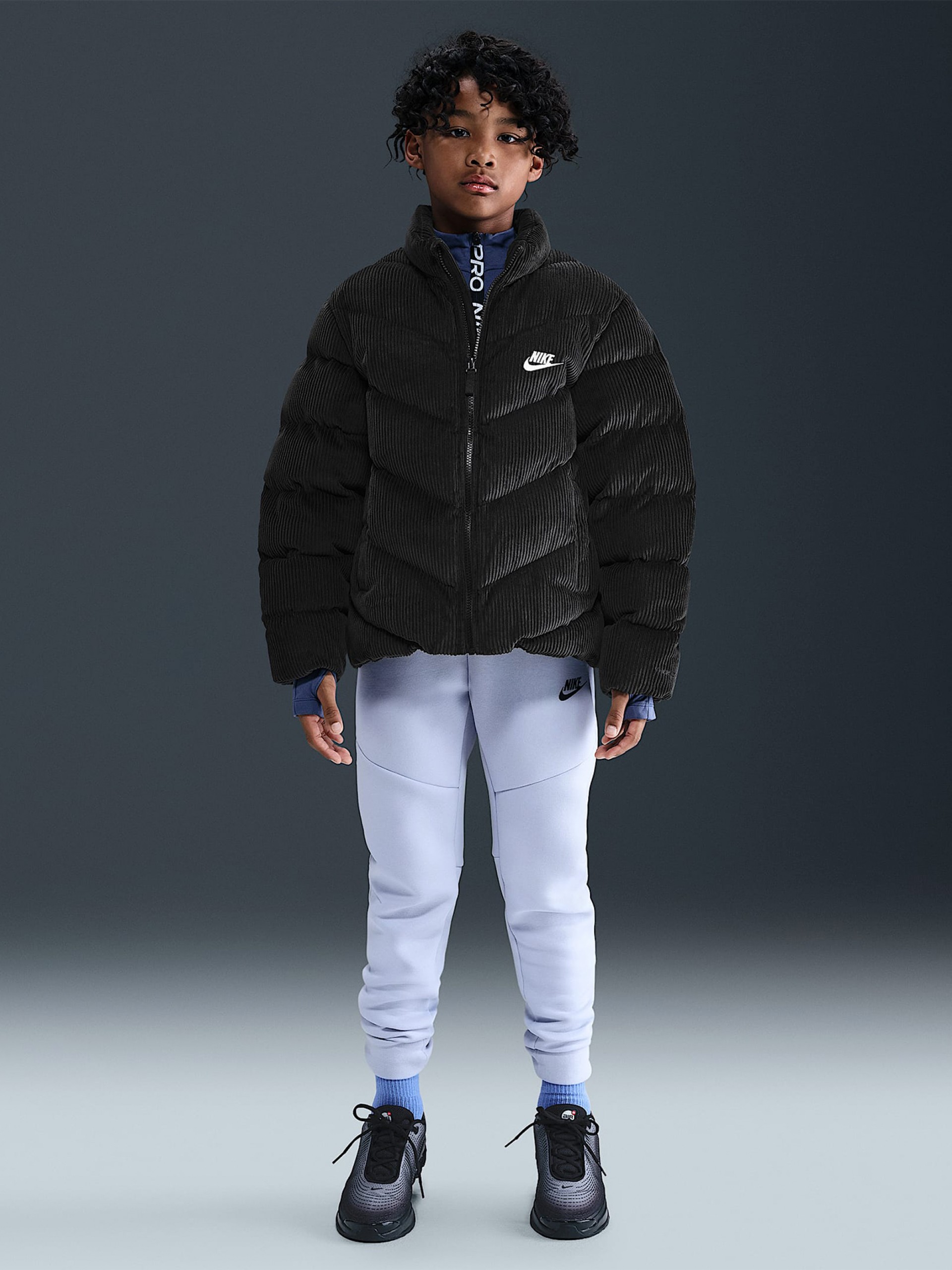 Chaqueta Nike All Day Play Therma-FIT Loose Júnior Negra