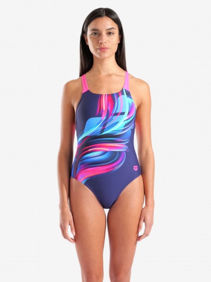 Fato de Banho Arena Bloom Swim Pro Back Roxo