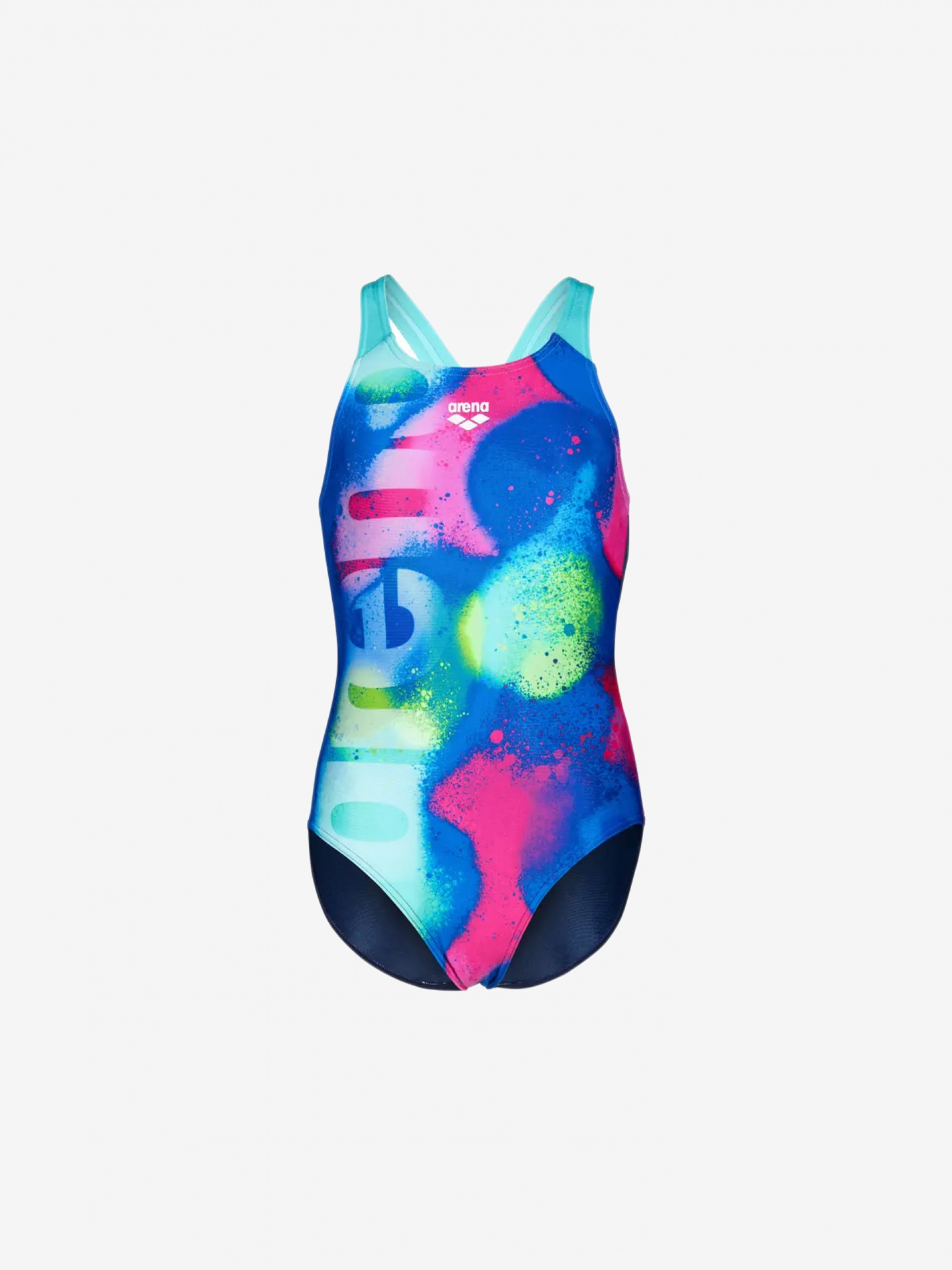 Arena Spray Paint Swim Pro Back Kids Blue Swimsuit