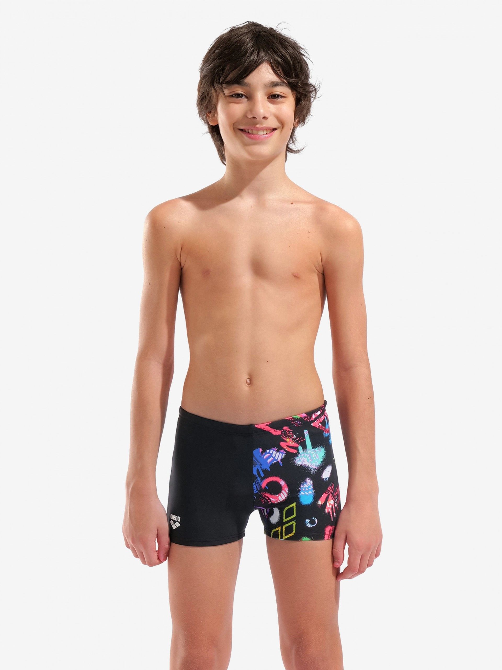 Arena Graffiti Kids Black Swimming Shorts