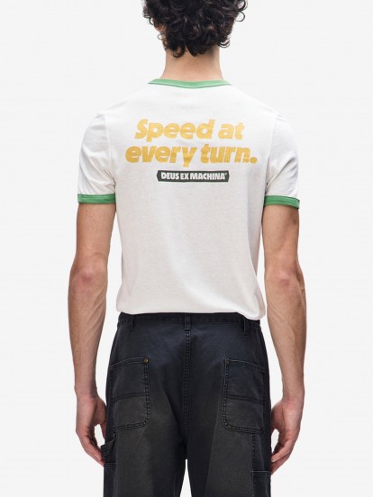 T-shirt Deus Ex Machina Faster Branca