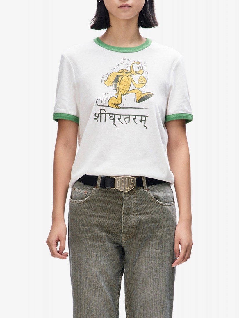 T-shirt Deus Ex Machina Faster Branca