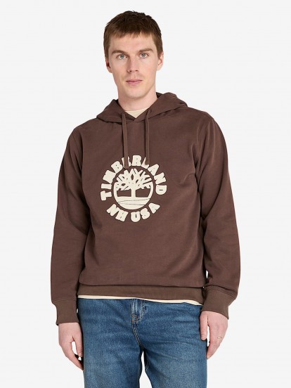 Camisola com Capuz Timberland Holiday Graphic Castanha