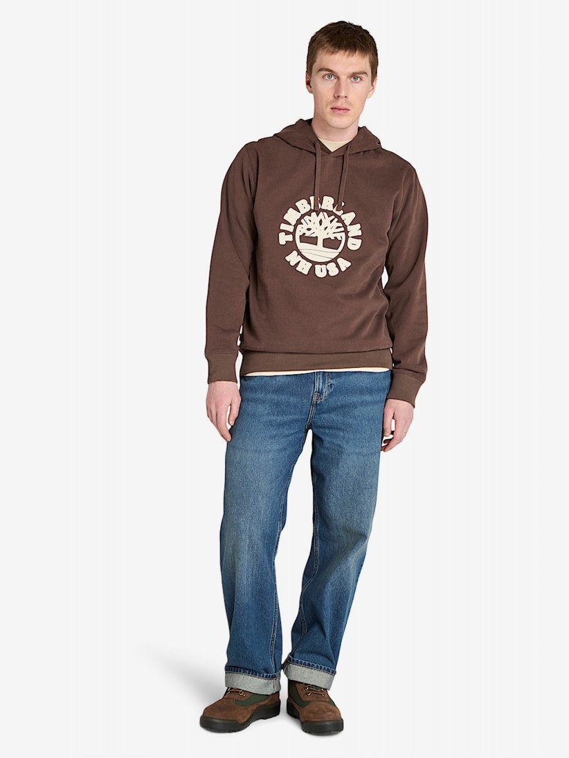 Camisola com Capuz Timberland Holiday Graphic Castanha