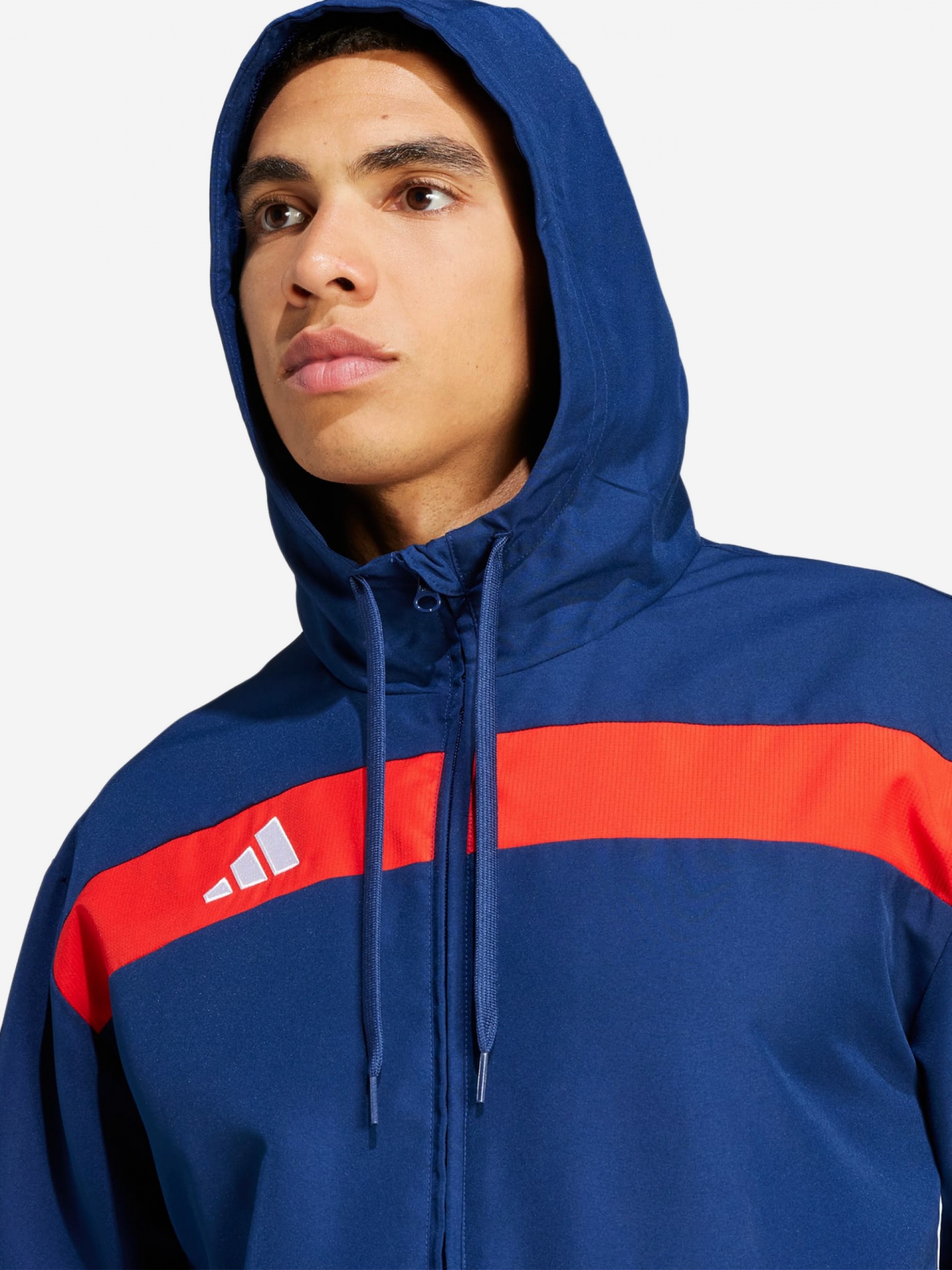 Adidas Tiro 25 Essentials Blue and Red Football Hooded Jacket