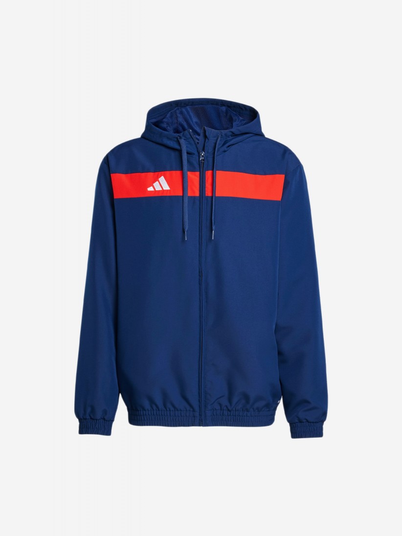 Casaco com Capuz de Futebol Adidas Tiro 25 Essentials Azul e Vermelho