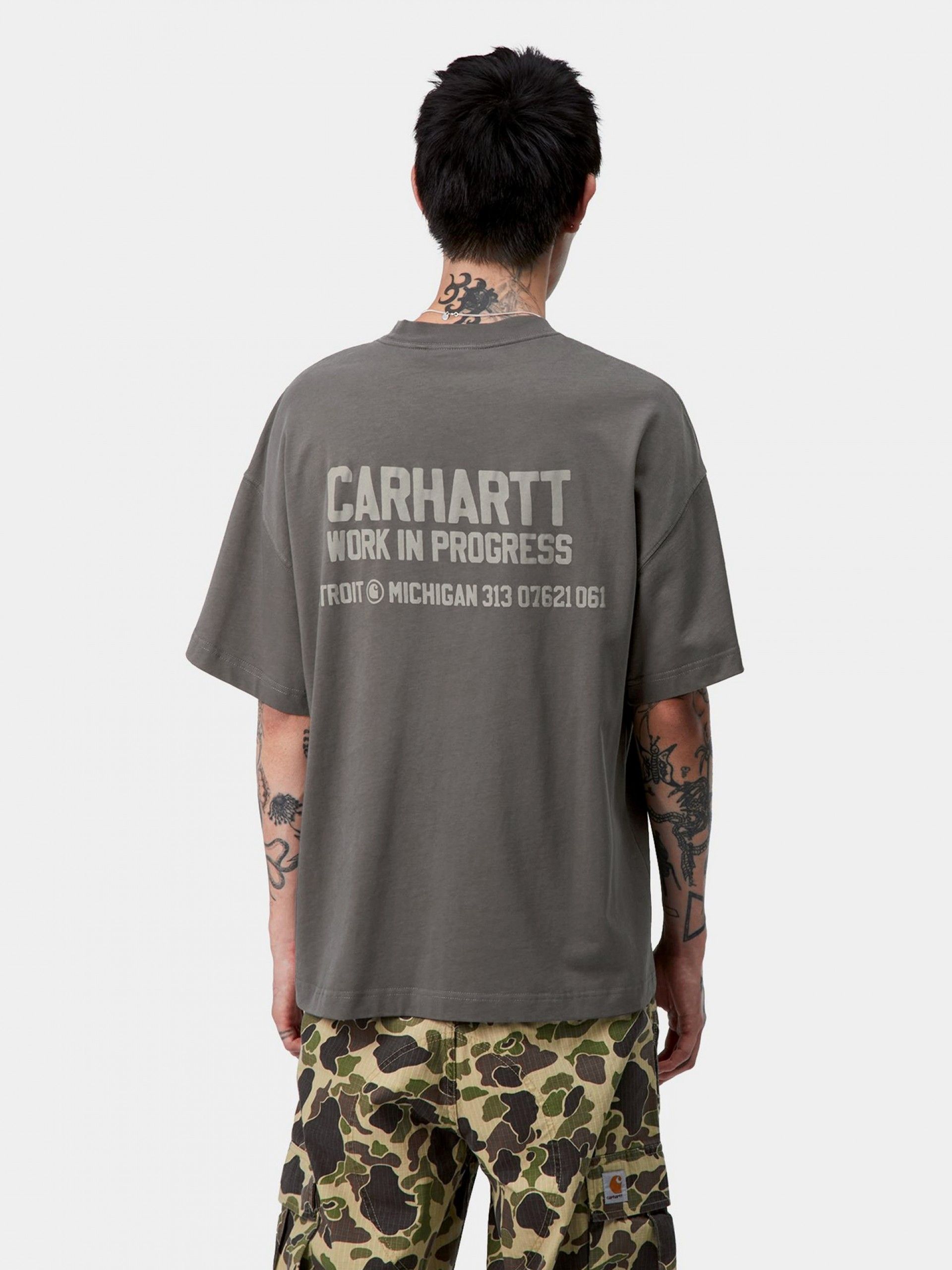 T-shirt Carhartt WIP Distance Cinzenta