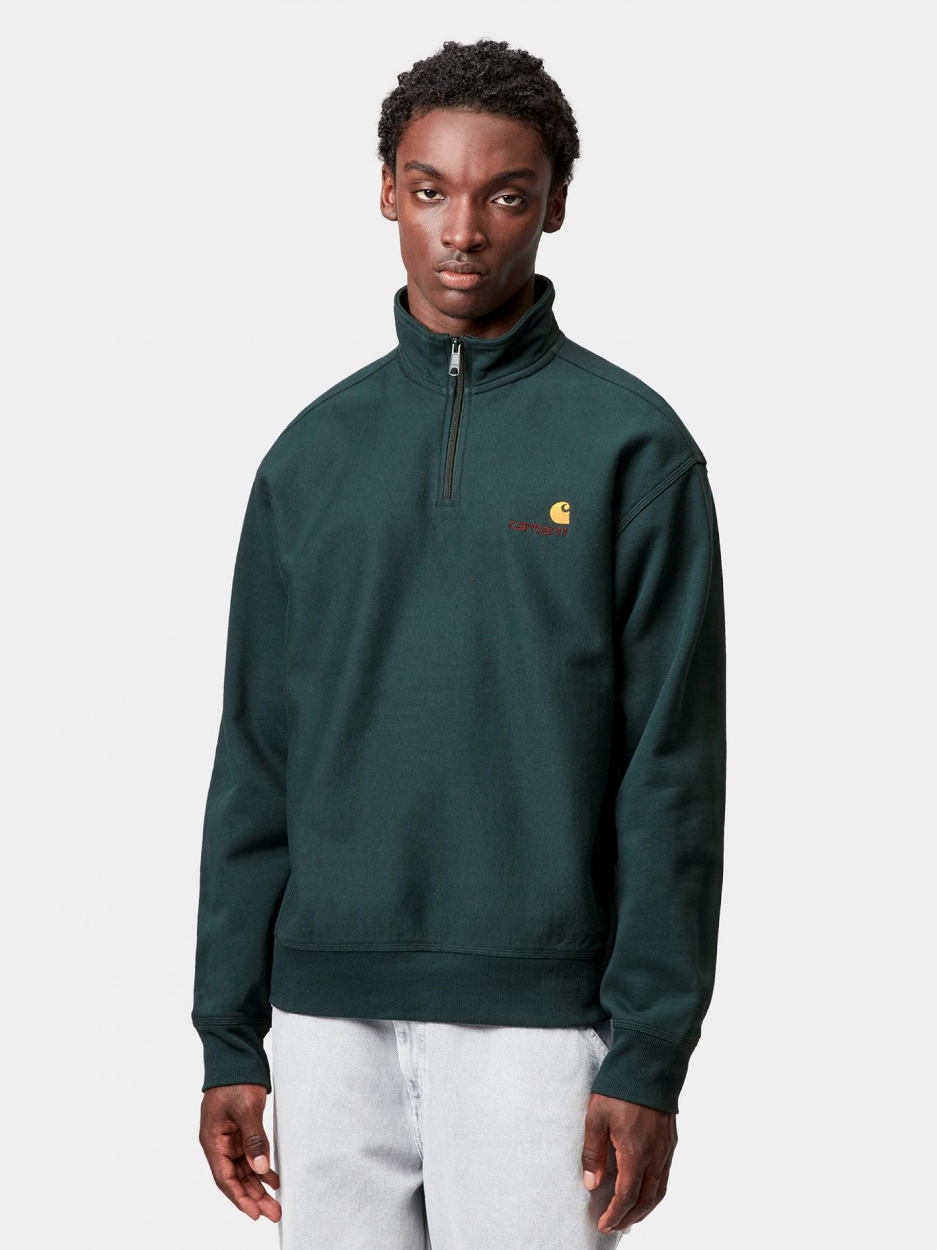 Camisola com Fecho Carhartt WIP American Script Verde