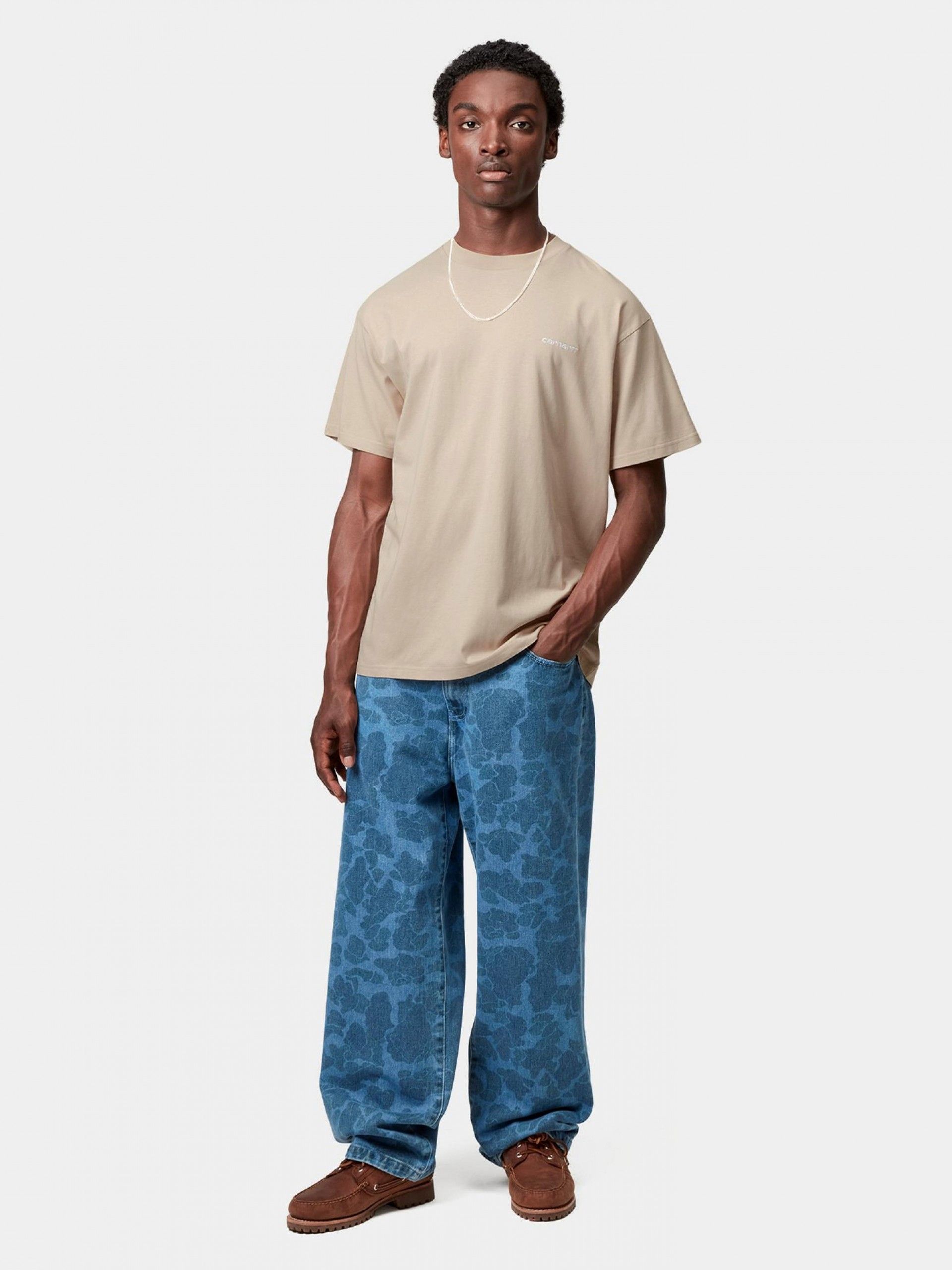 Carhartt WIP Script Embroidery Beige T-shirt