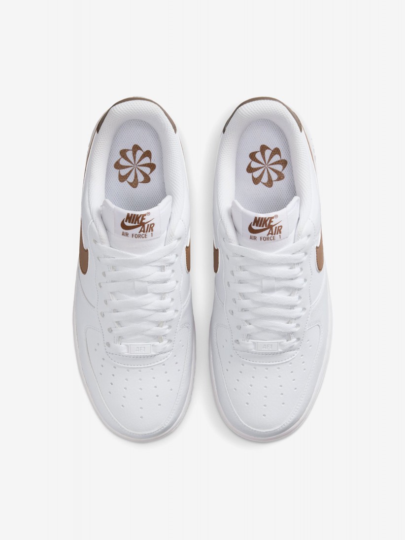 Sapatilhas Nike Air Force 1 Next Nature Brancas e Castanhas Para Mulher