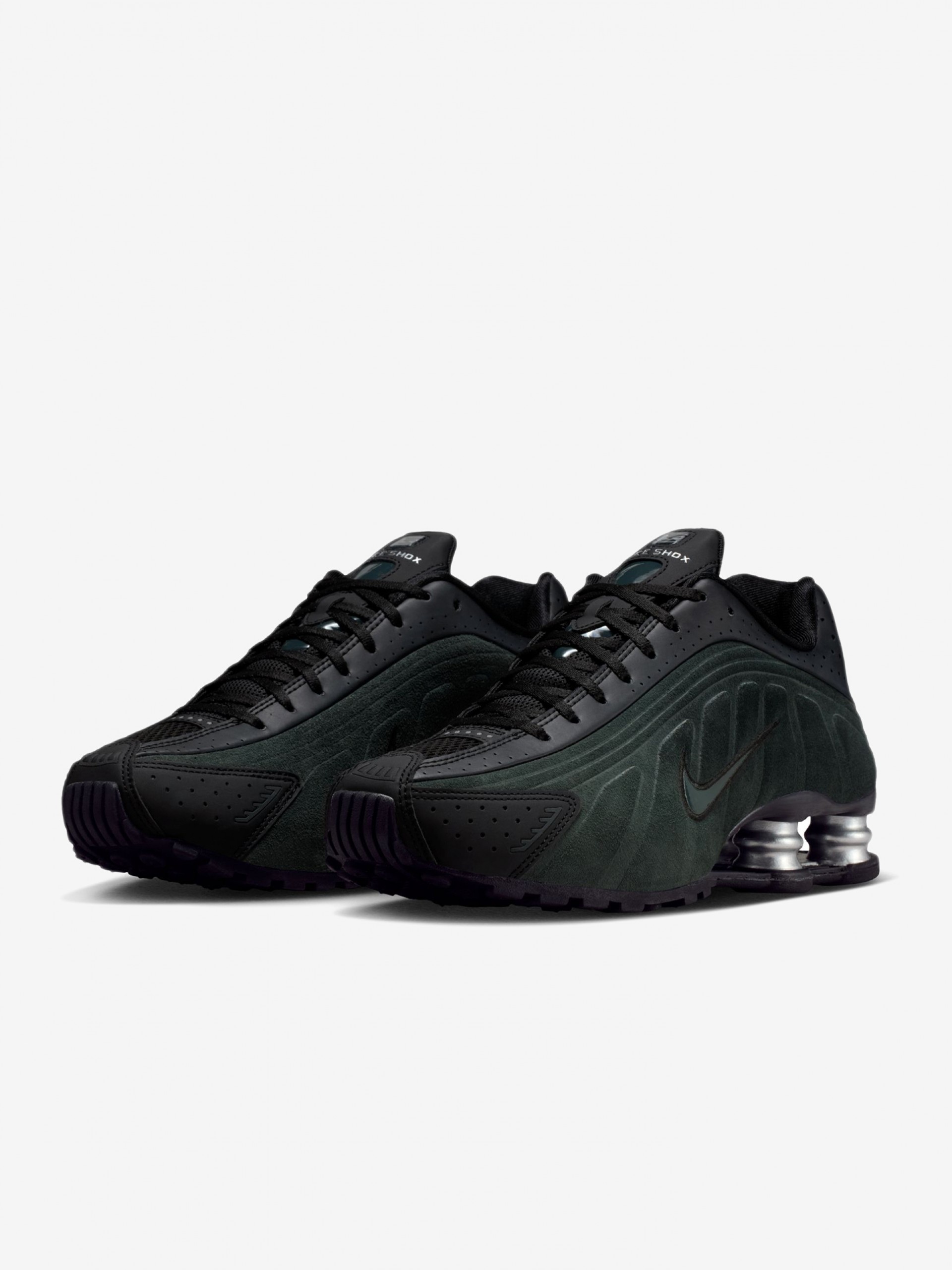Sapatilhas Nike Shox R4 Pretas e Verdes Para Mulher