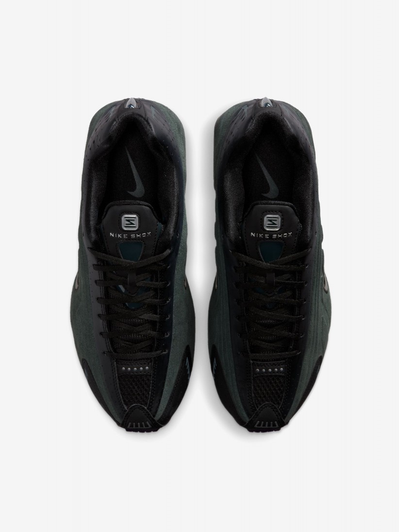 Zapatillas Nike Shox R4 Negras y Verdes Para Mujer