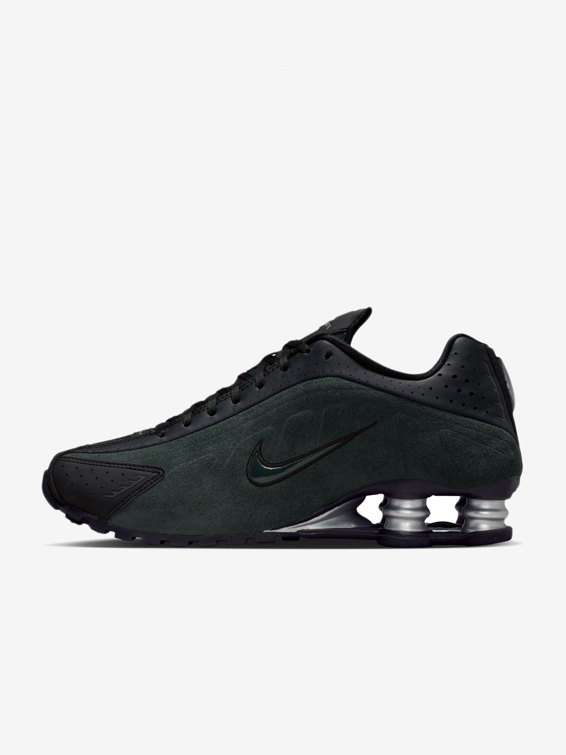 Sapatilhas Nike Shox R4 Pretas e Verdes Para Mulher
