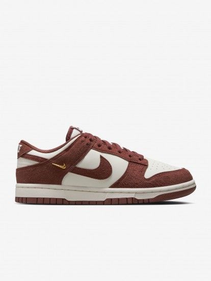 Sapatilhas Nike Dunk Low Castanhas e Brancas Para Mulher