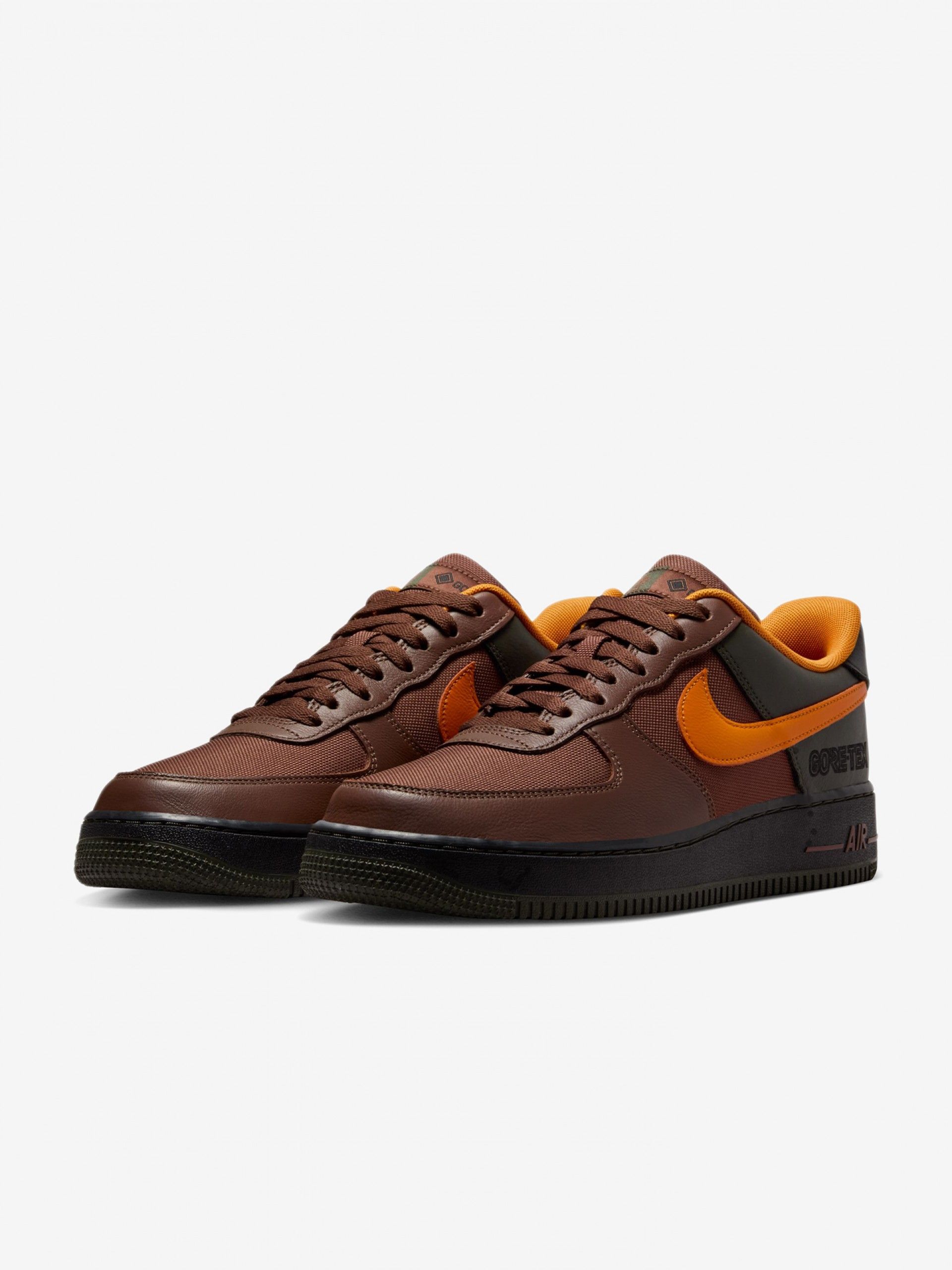 Sapatilhas Nike Air Force 1 GORE-TEX Castanhas e Laranja Para Homem