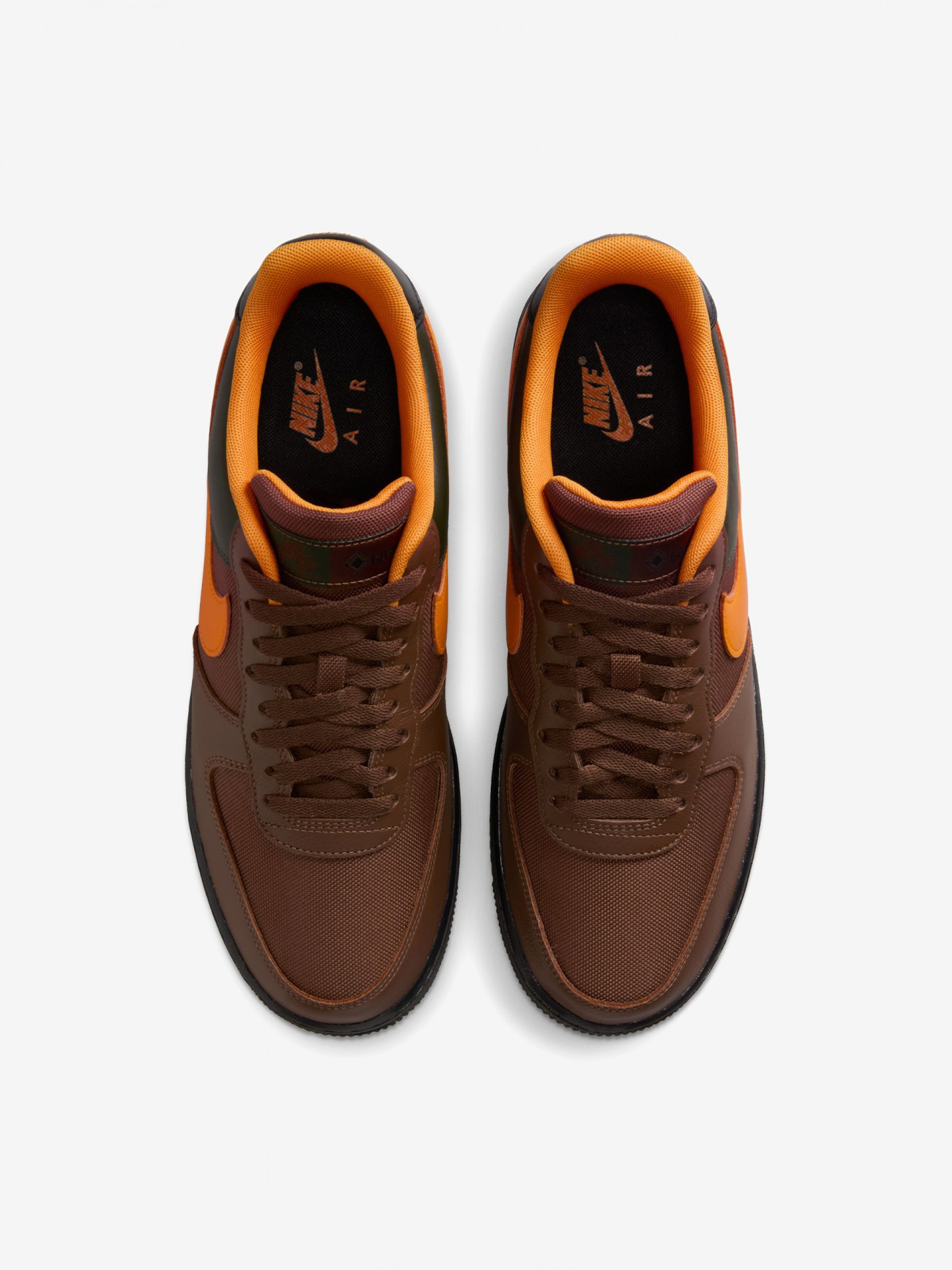 Sapatilhas Nike Air Force 1 GORE-TEX Castanhas e Laranja Para Homem