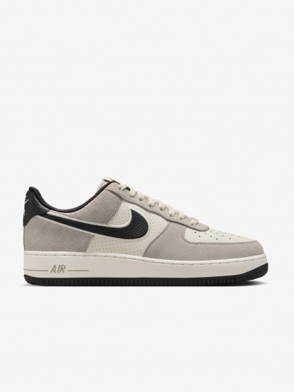 Sapatilhas Nike Air Force 1 07 LV8 Cinzentas e Pretas Em Pele e Camura Para Homem