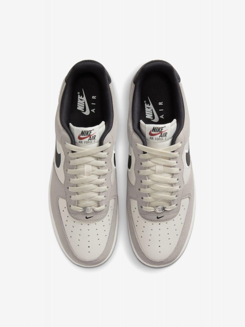 Sapatilhas Nike Air Force 1 07 LV8 Cinzentas e Pretas Em Pele e Camura Para Homem