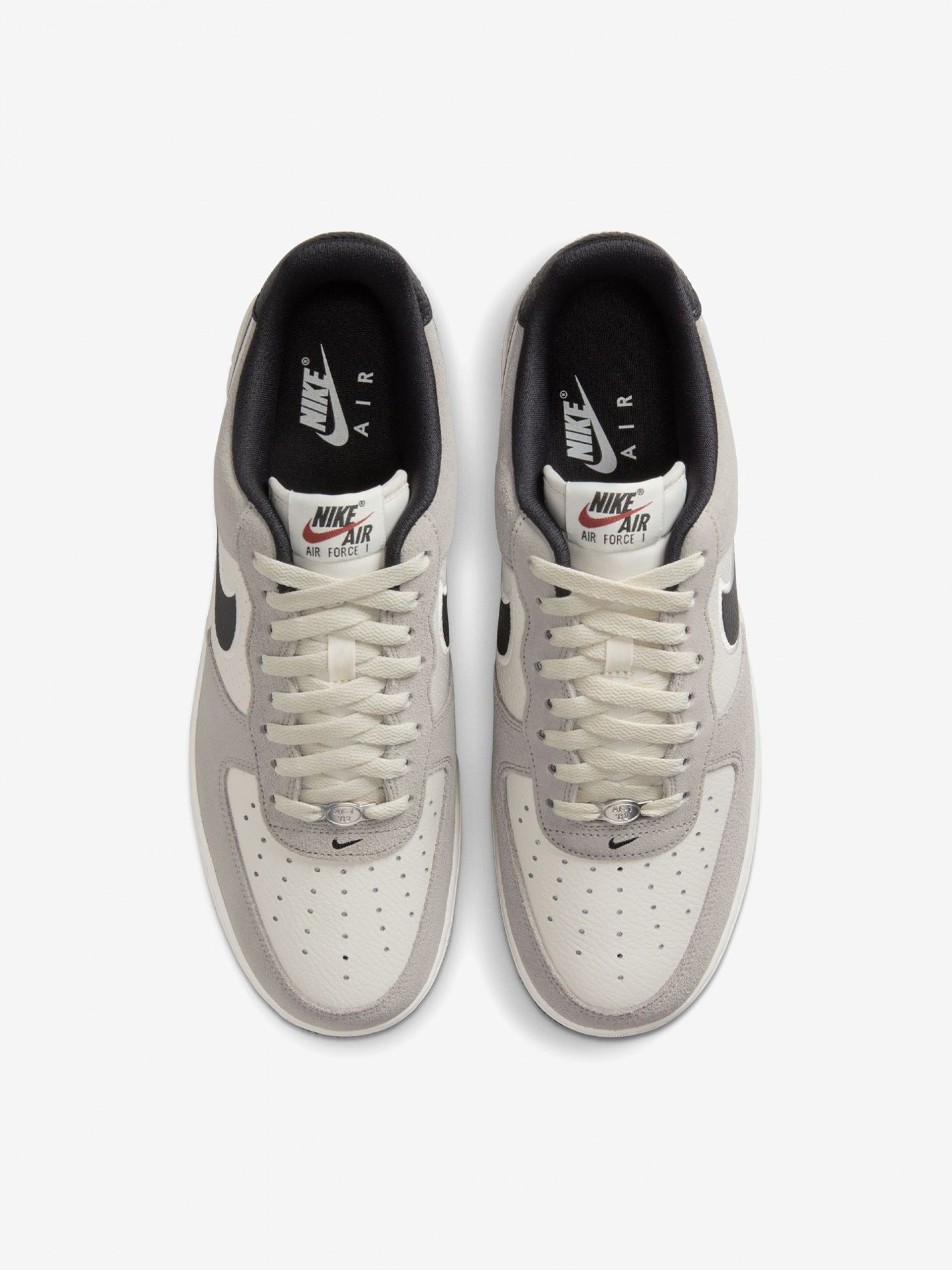 Nike Air Force 1 07 LV8 Grey and Black Leather and Suede Sneakers For Men