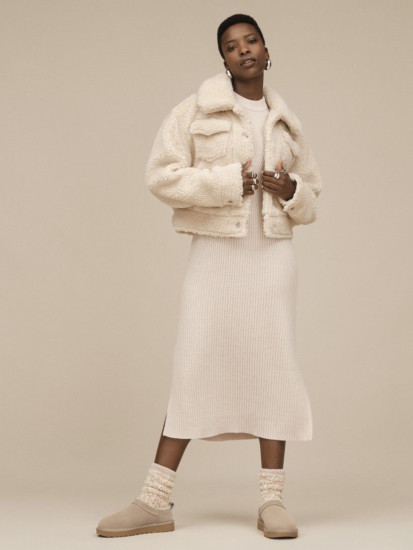 Pantuflas Ugg Classic Micro Beige Para Mujer