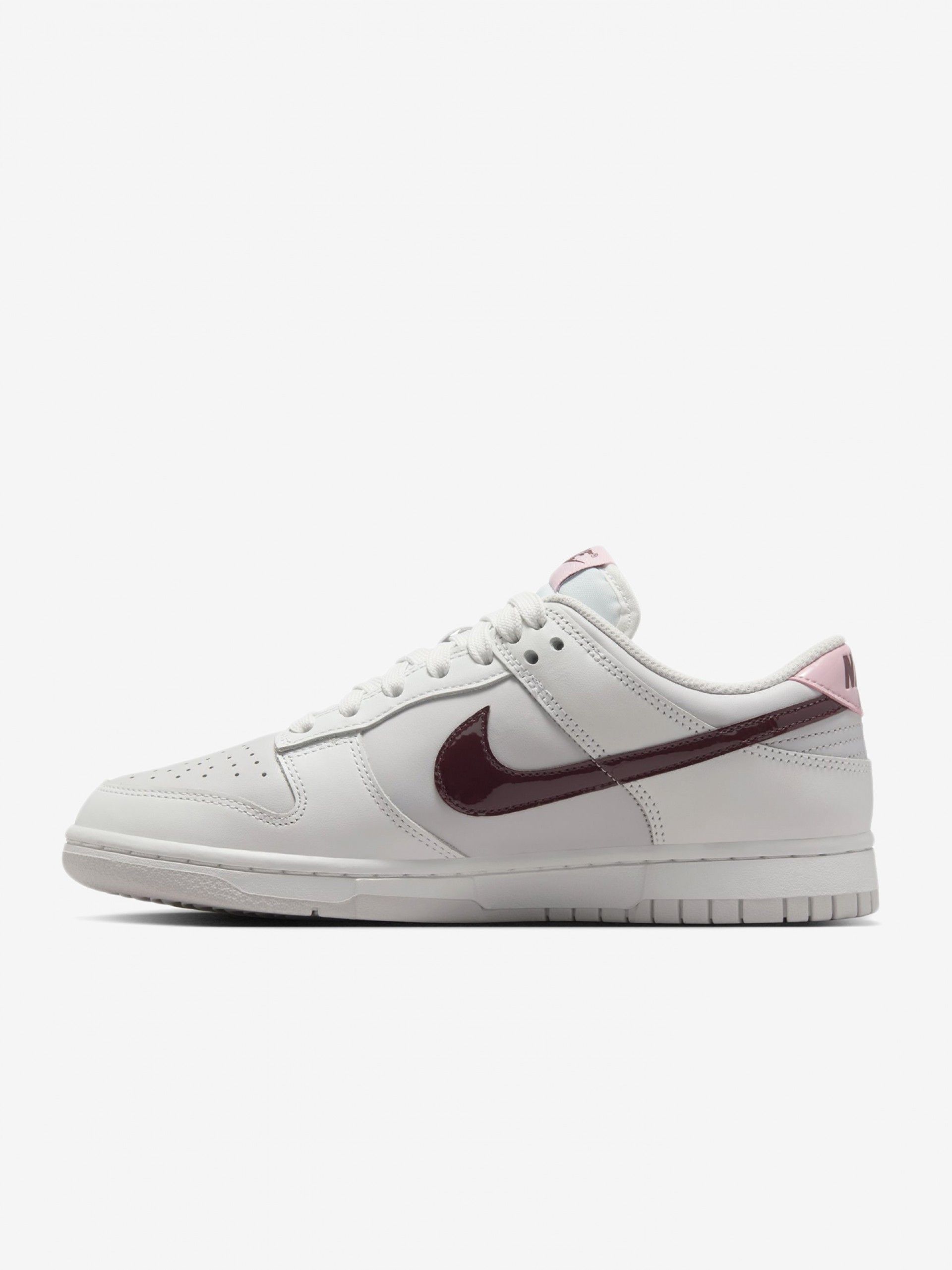 Sapatilhas Nike Dunk Low Cinzentas e Bordeaux Para Mulher