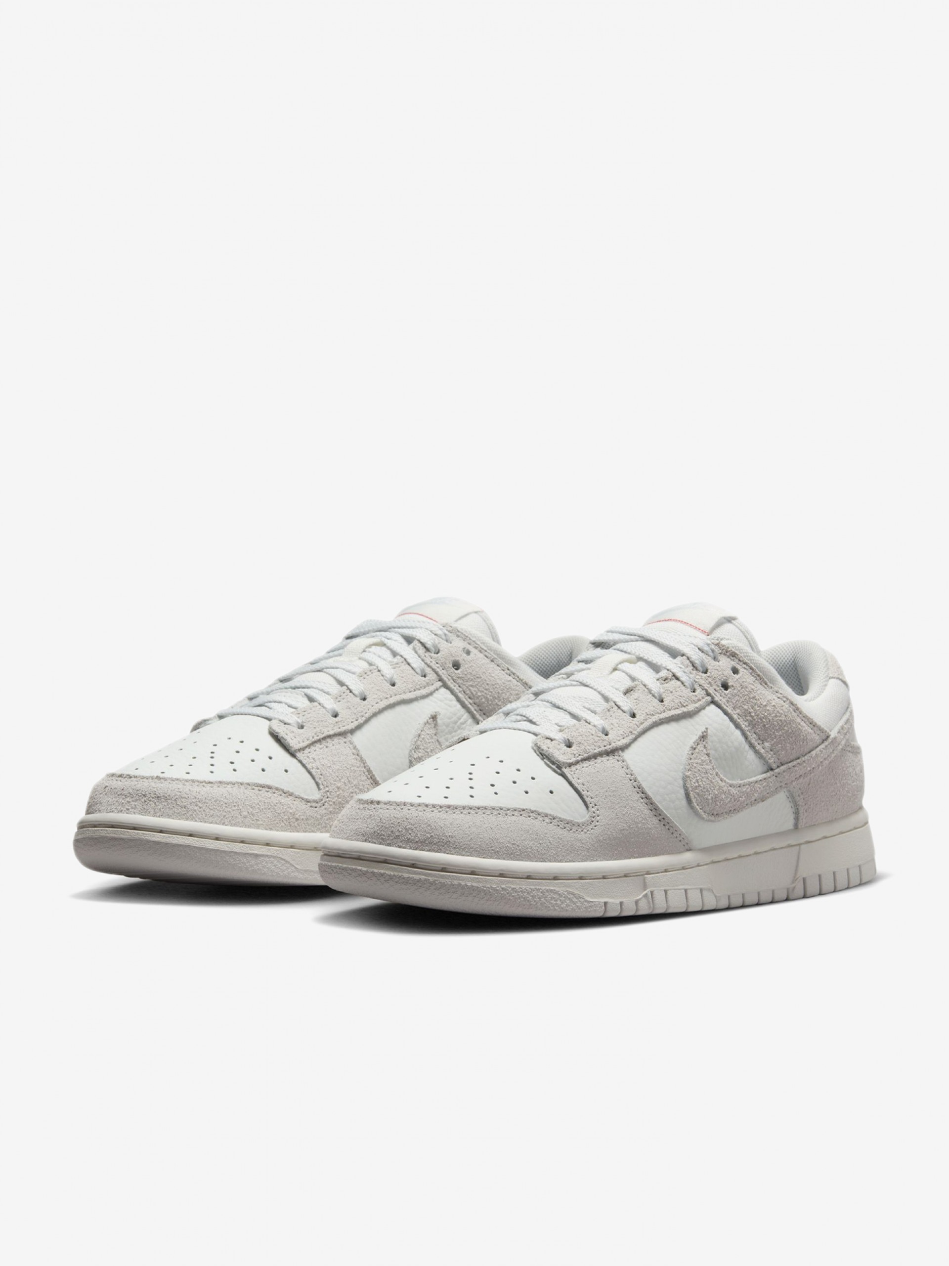 Sapatilhas Nike Dunk Low Cinzentas Em Pele e Camurça Para Mulher
