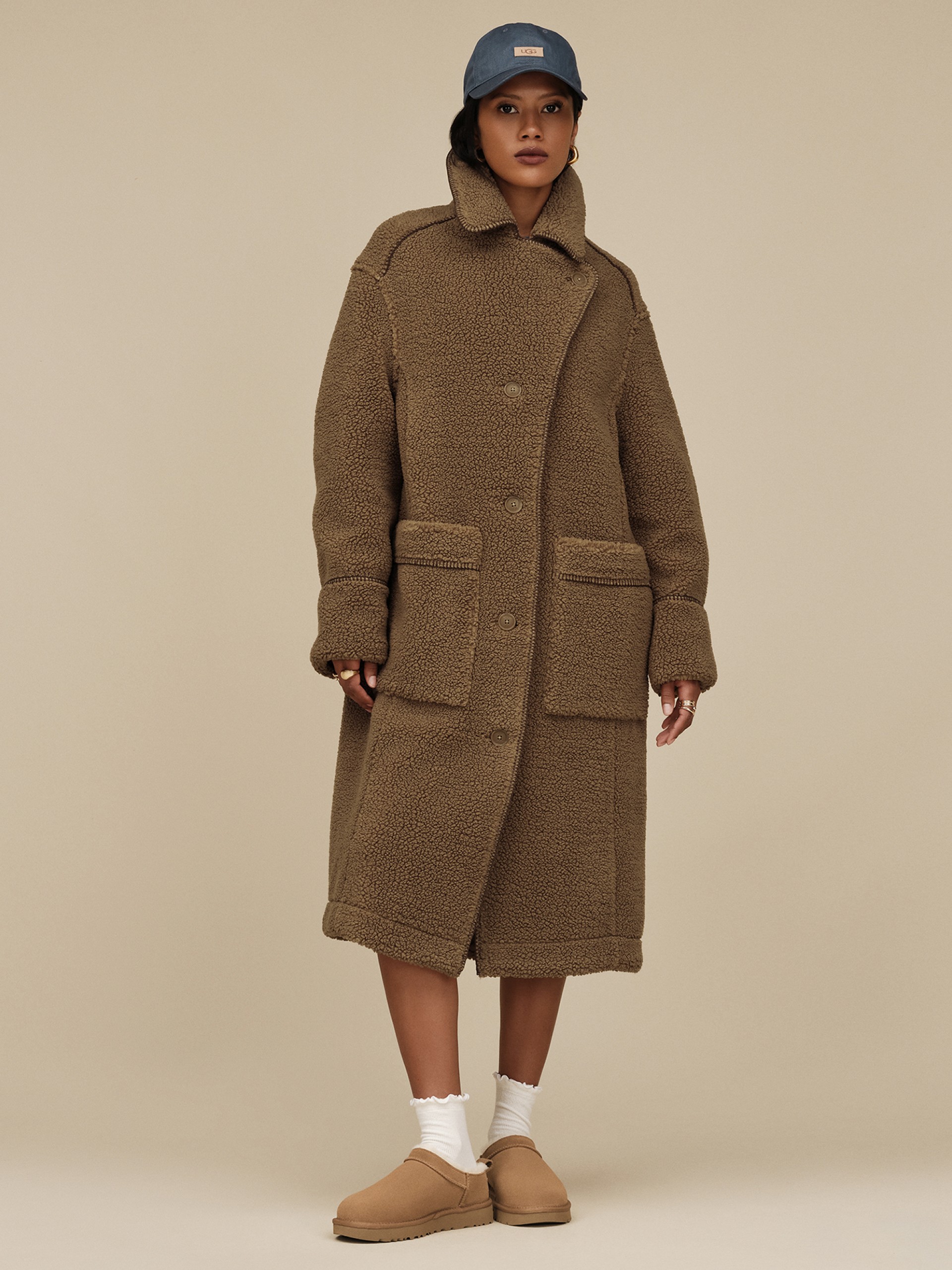 Pantuflas Ugg Classic Micro Camel Para Mujer