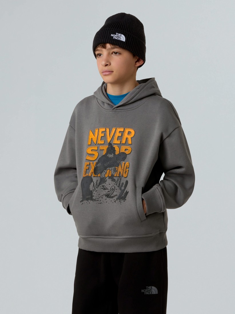 The North Face Sports Oversized Graphic Grey Kids Hoodie The North Face Sports Oversized Graphic Grey Kids Hoodie