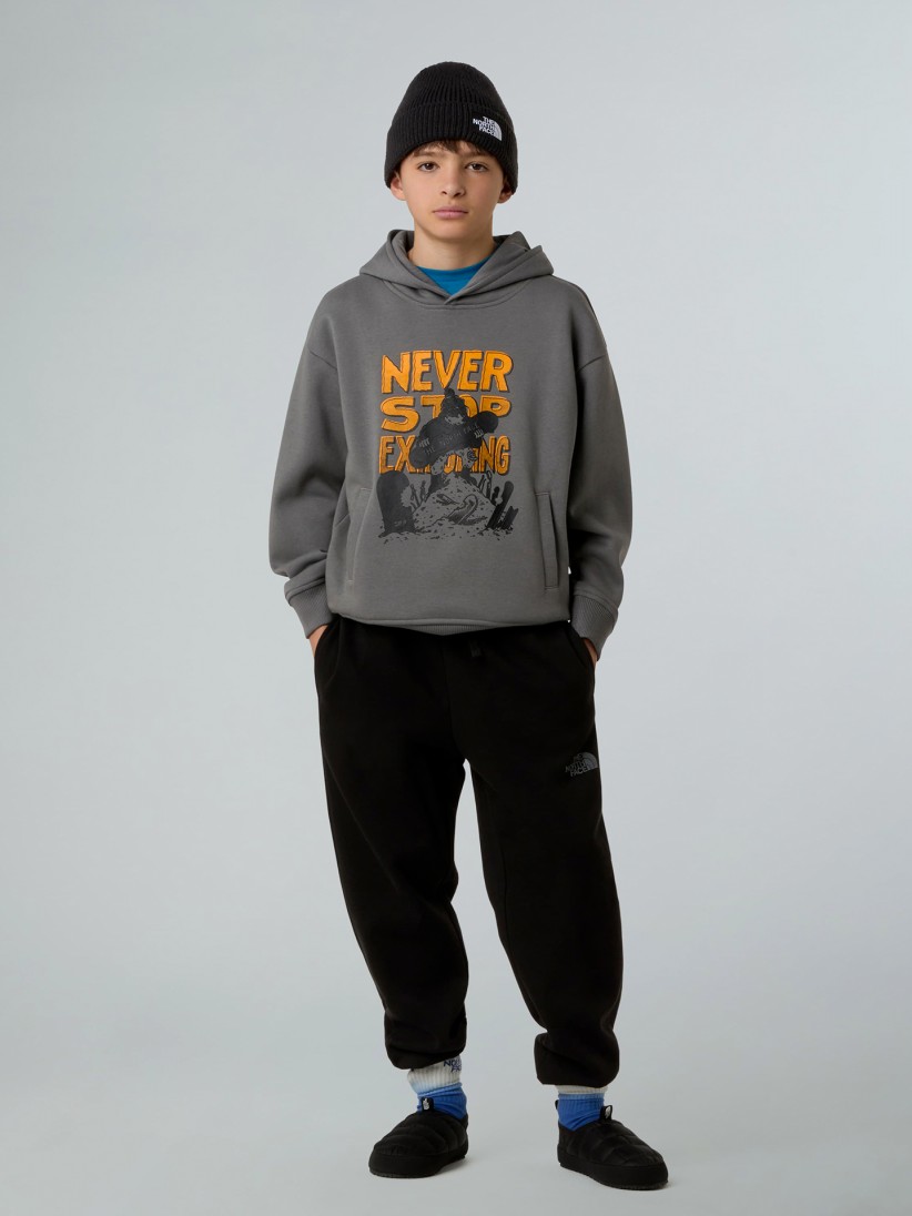 The North Face Sports Oversized Graphic Grey Kids Hoodie The North Face Sports Oversized Graphic Grey Kids Hoodie