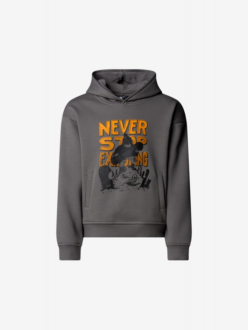 The North Face Sports Oversized Graphic Grey Kids Hoodie The North Face Sports Oversized Graphic Grey Kids Hoodie