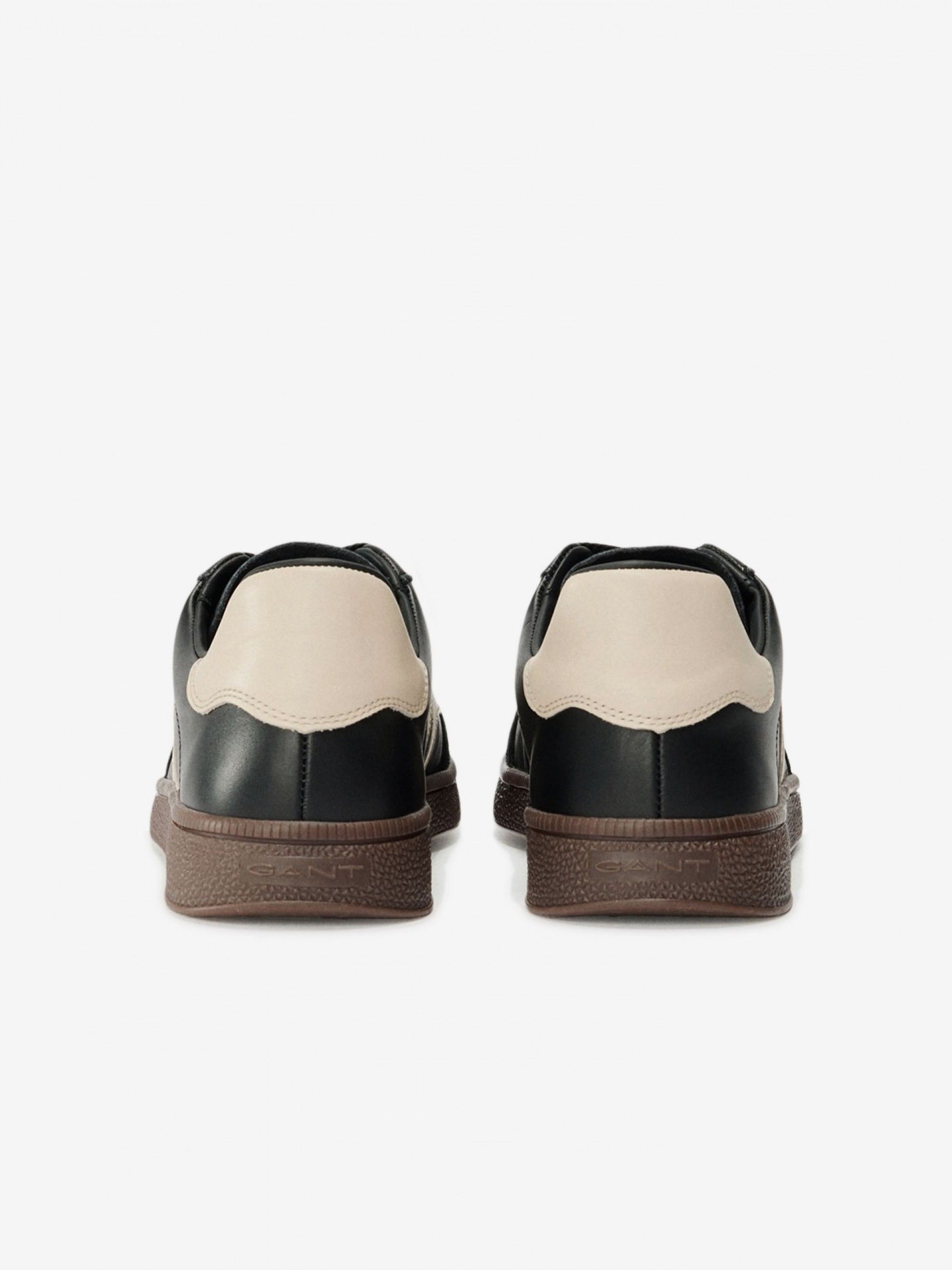 Sapatilhas Gant Cuzmo Pretas e Bege Em Pele e Camurça Para Homem