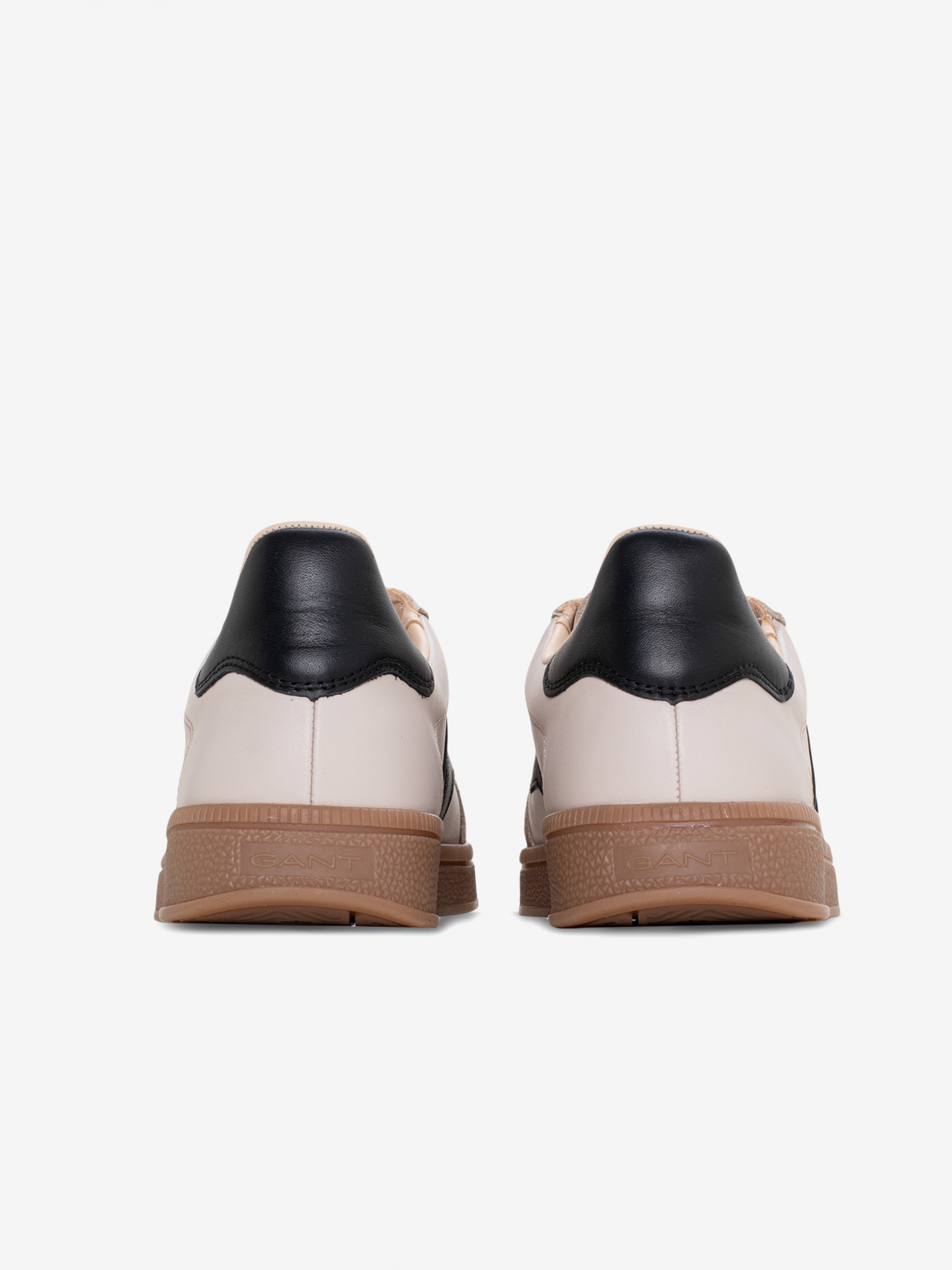 Sapatilhas Gant Cuzima Bege e Pretas Em Pele e Camurça Para Mulher