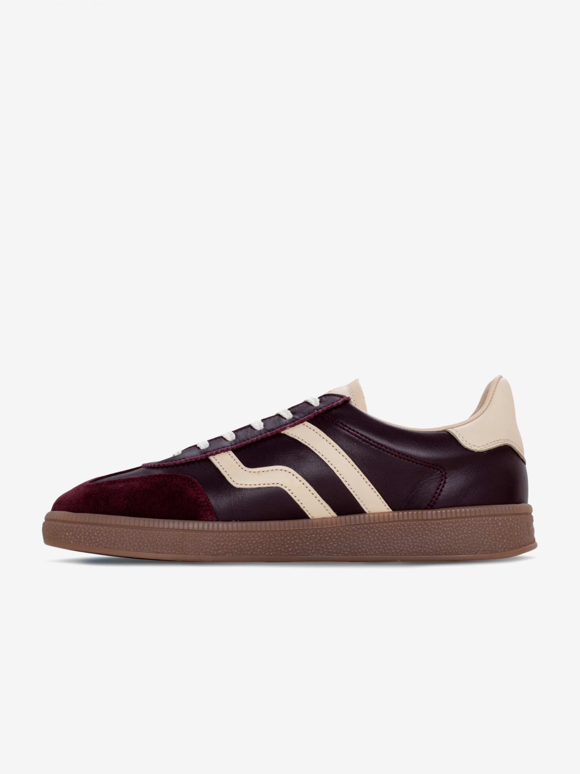 Gant Cuzima Burgundy and Beige Leather and Suede Sneakers For Women