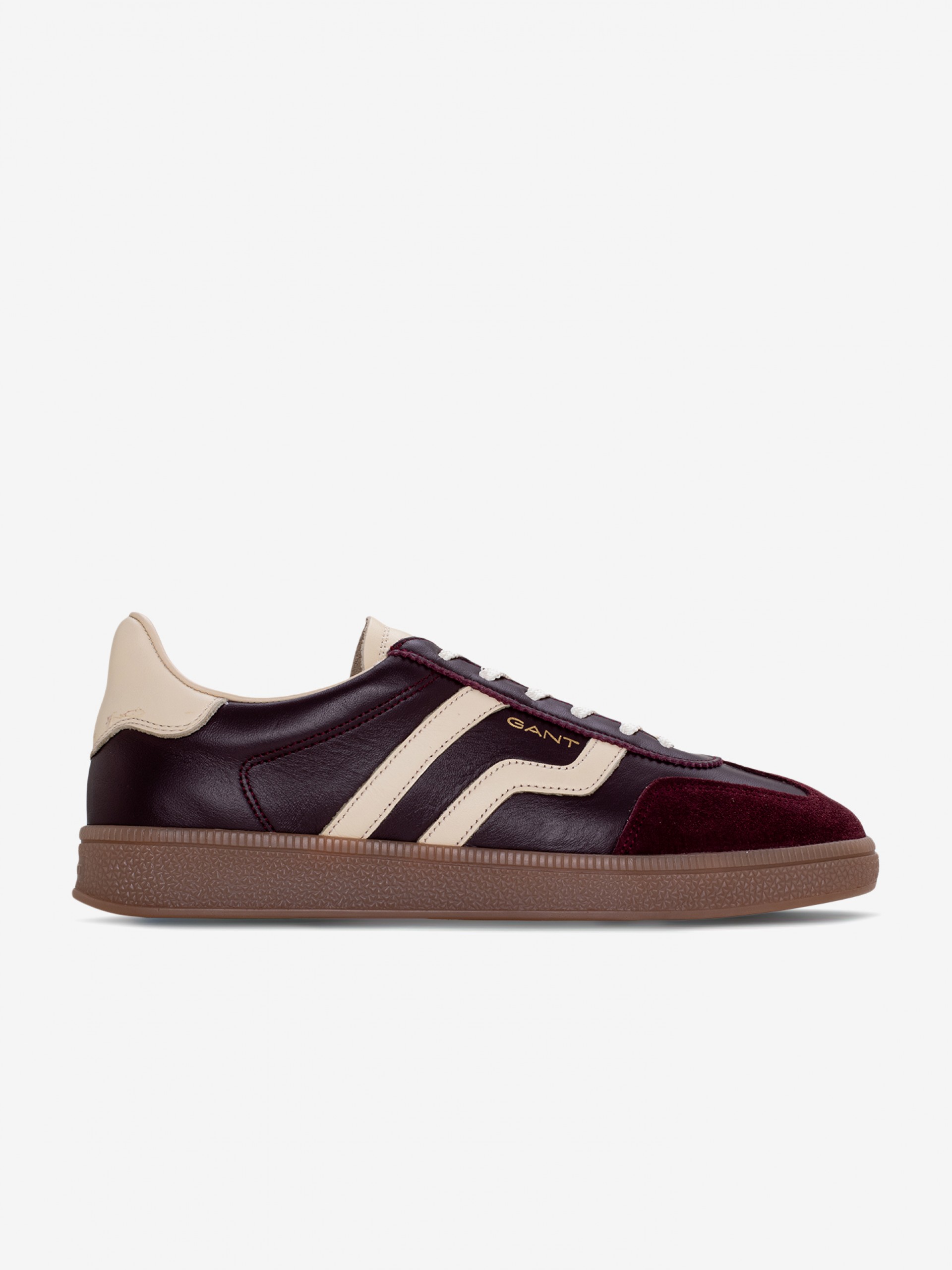 Gant Cuzima Burgundy and Beige Leather and Suede Sneakers For Women