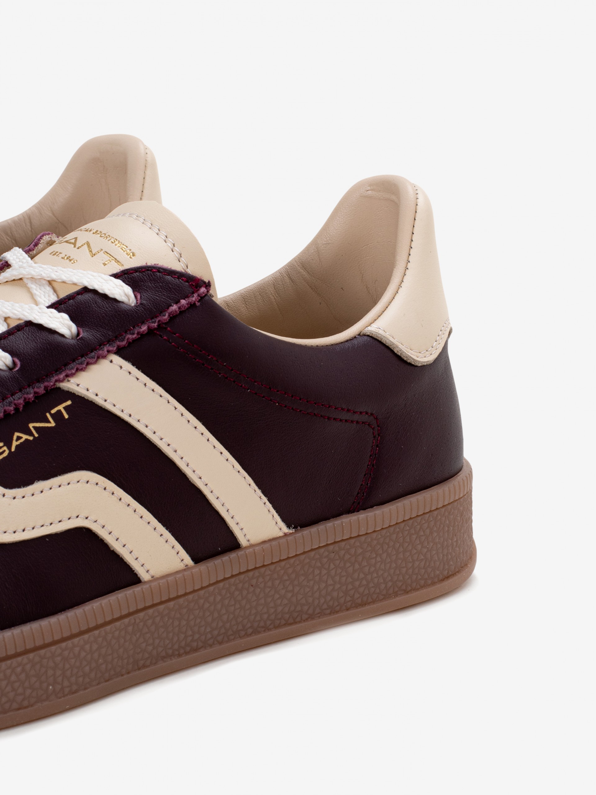 Gant Cuzima Burgundy and Beige Leather and Suede Sneakers For Women